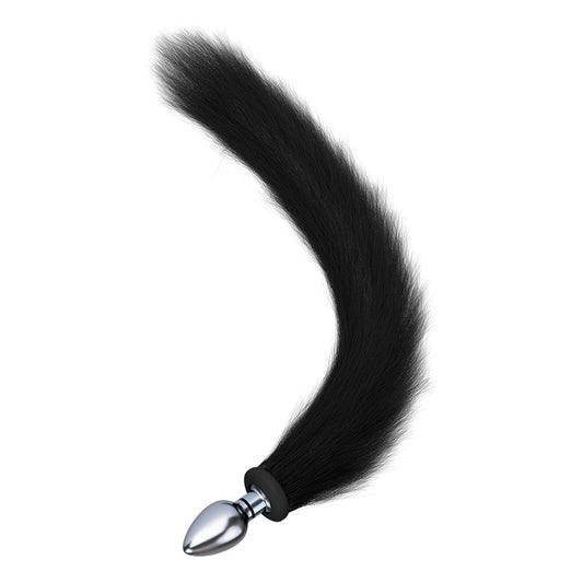 15.7'' Electro-Vibrating Fox Tail Butt Plug - Black - M - image 0