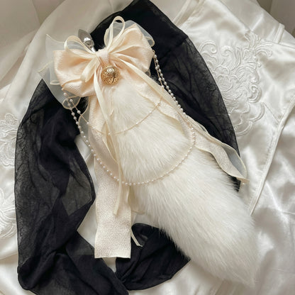 Luxury Fox Tail Plug Set – 15.7" Plush Tail With Pearl Chain & Interchangeable Plug Heads - image 15