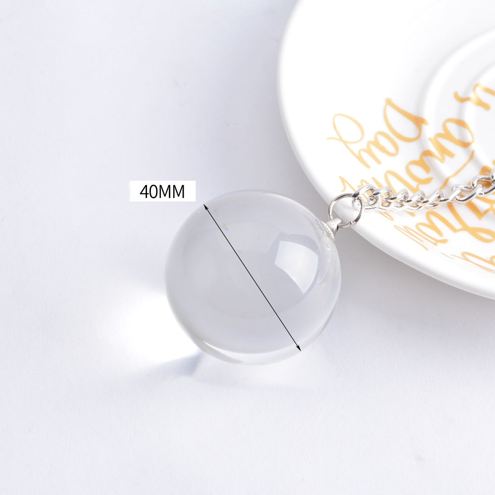 Glass Pearl Transparent Round Small Stopper Crystal Bead Ball - 40mm - image 2