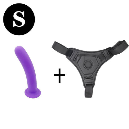 Silicone Strap-on Dildo - Purple - S - image 4