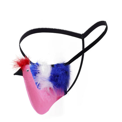 Men's Funny Big Bird Penis Pouch Thong - Rose - image 6