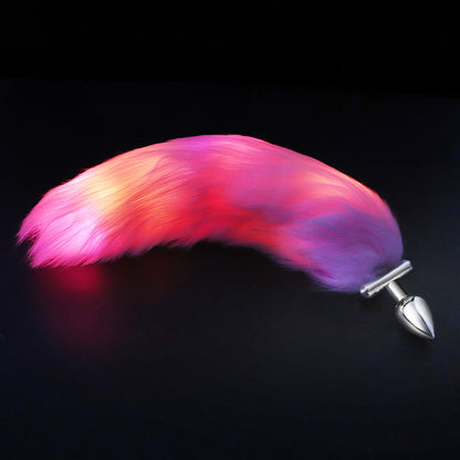 LED Fox Tail Plug - Pink - image 1