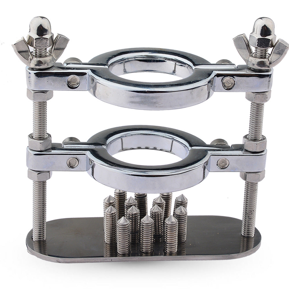 Adjustable Stainless Steel CBT Ball Stretcher with Removable Spikes – Extreme Pleasure & Pain Control - F - image 10
