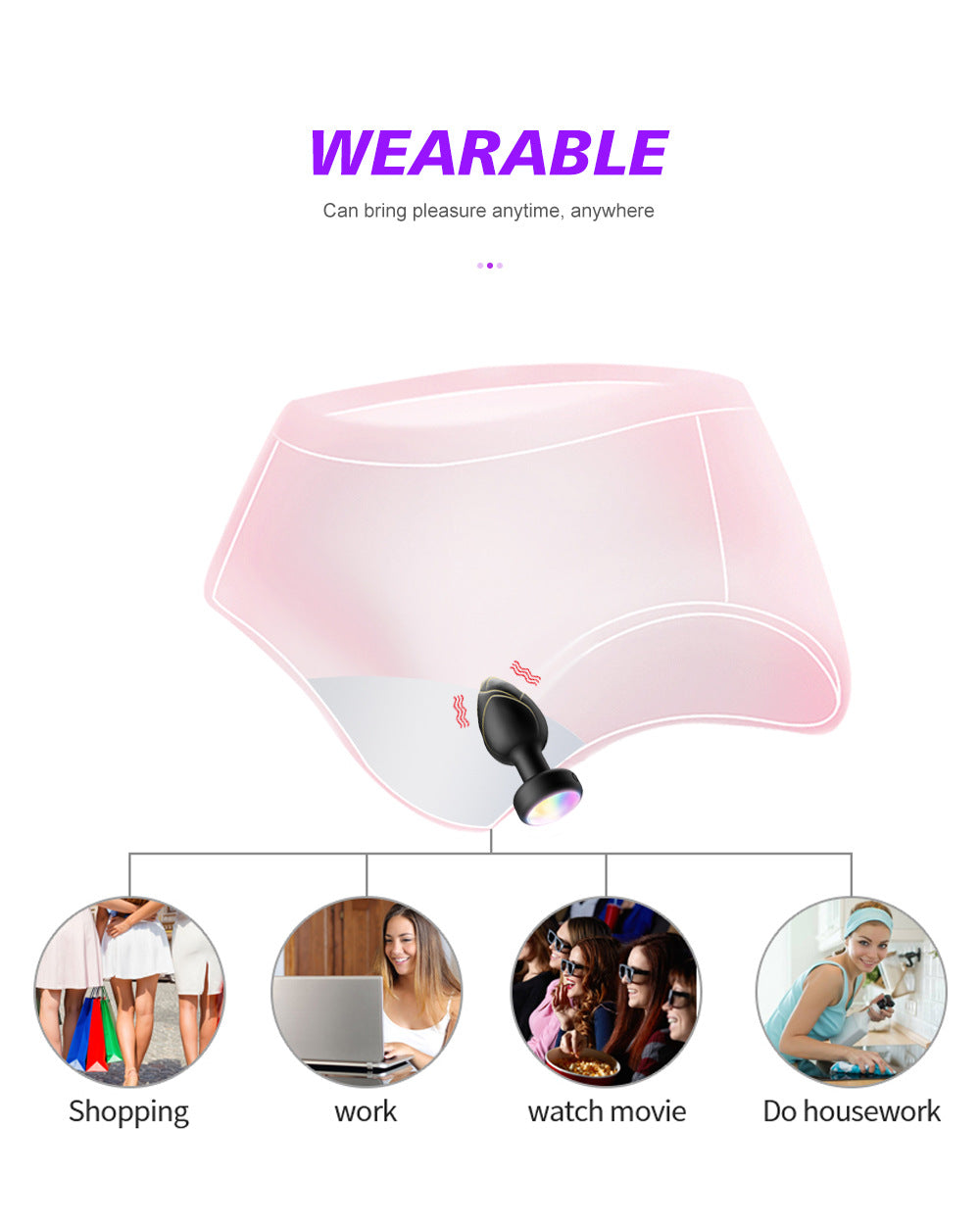 Led Light Up Butt Plug With 10 Vibration Modes with Remote - image 2