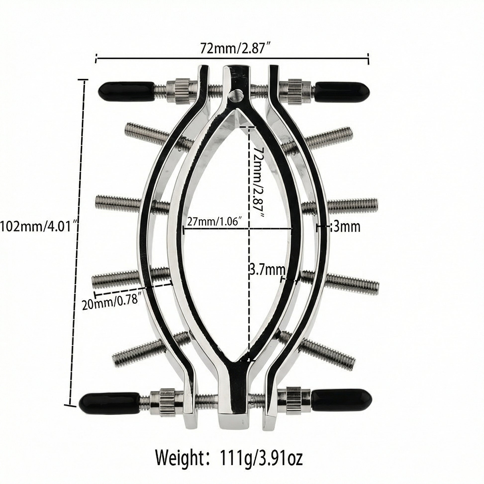 Stainless Metal Adjustable Labia Clamp for Sensation Play - image 7