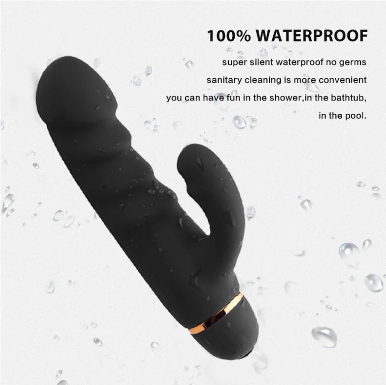 Black Amazing Ribbed Mini Rabbit – Powerful & Discreet Dual Stimulation - image 2