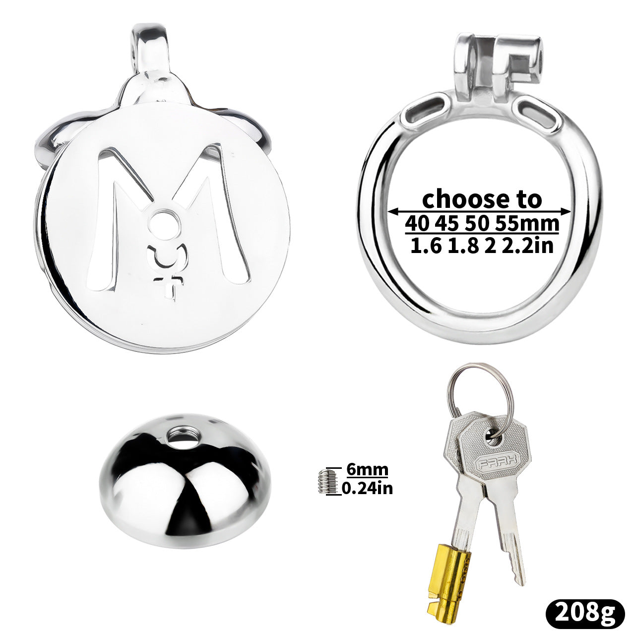 M-shaped Flat Stainless Steel Negative Inverted Chastity Penis Lock Cage - image 11