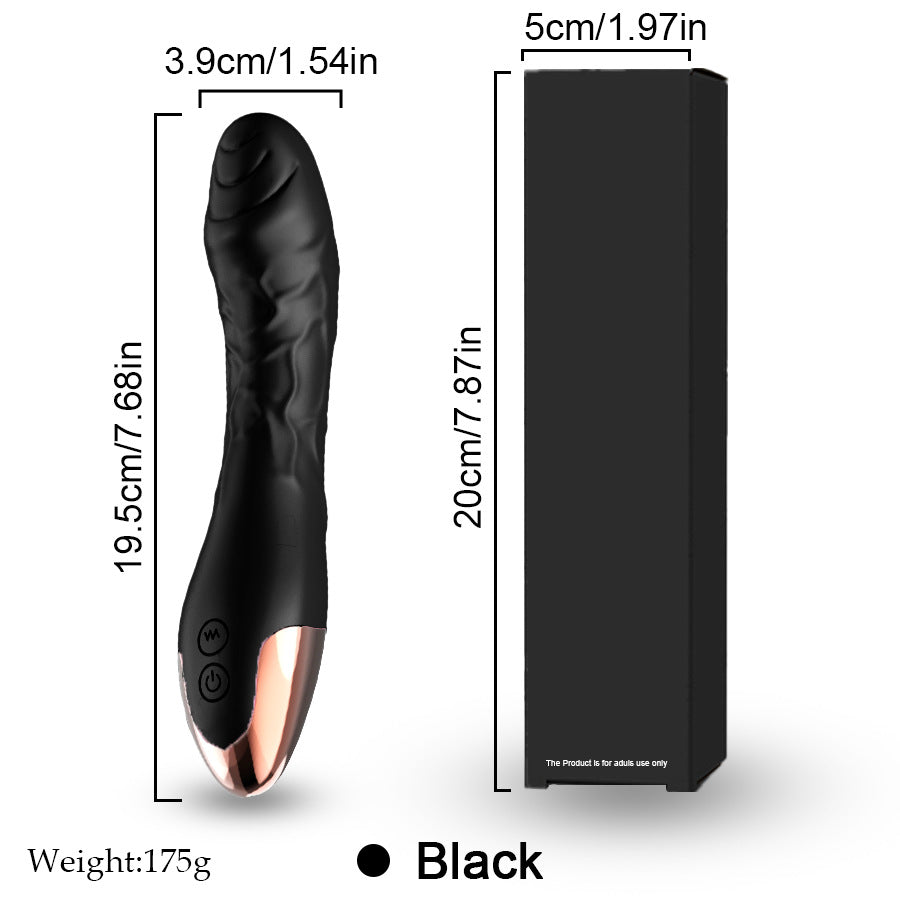 7.68" × 1.54" Silicone Vibrating Wand For Female - Black - image 6