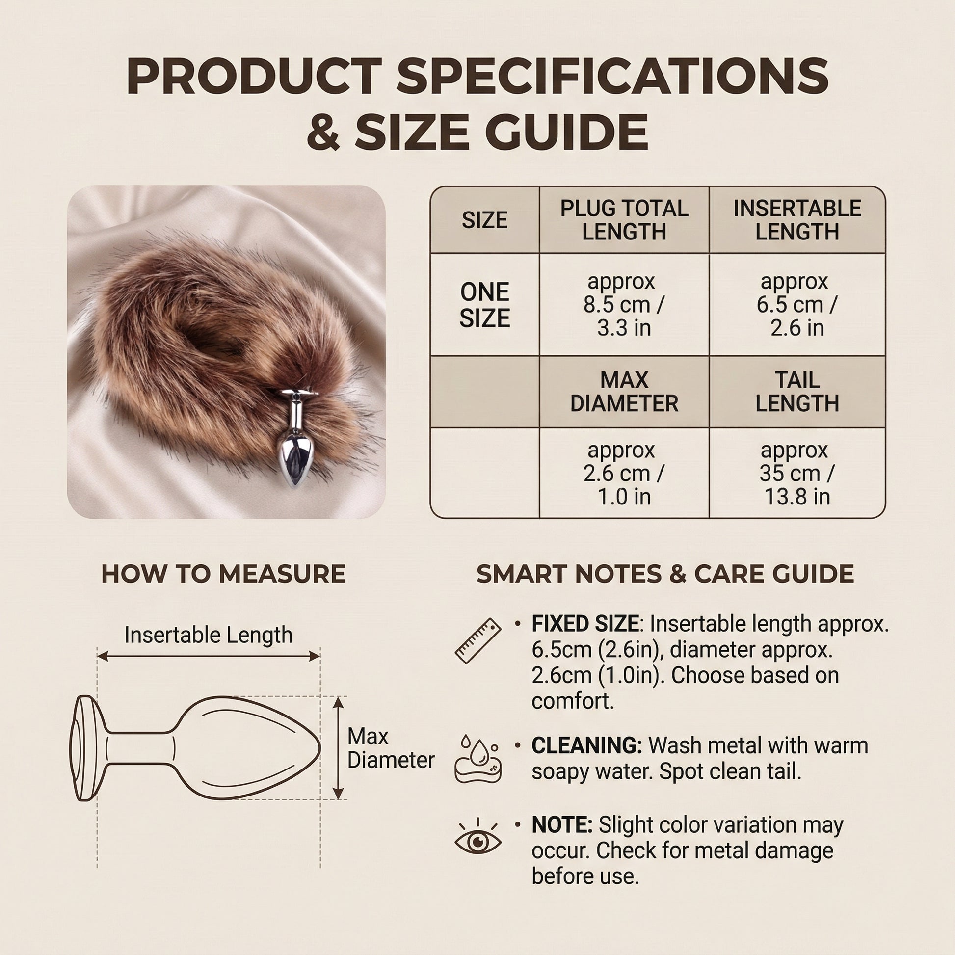 Brown Fox Tail Butt Plug • 18.1 Inch Tail - image 6