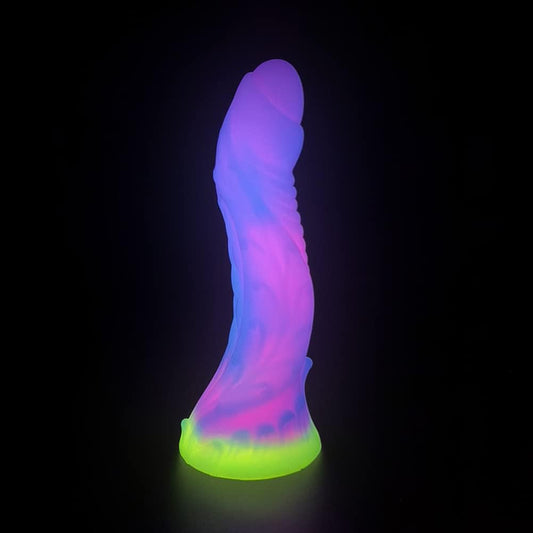 6.69'' Glow-in-the-Dark Worm Design Silicone Dildo with Suction Cup - image 1