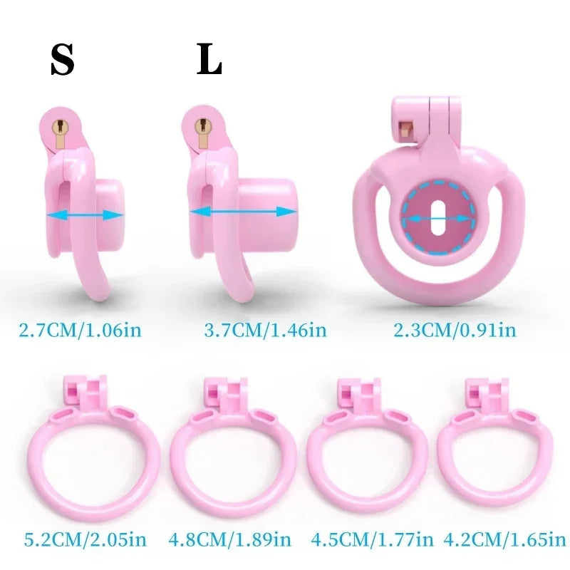 Narrow Chastity  With 4 Sizes Rings And Invisible Lock - image 0