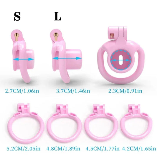 Narrow Chastity  With 4 Sizes Rings And Invisible Lock - image 0