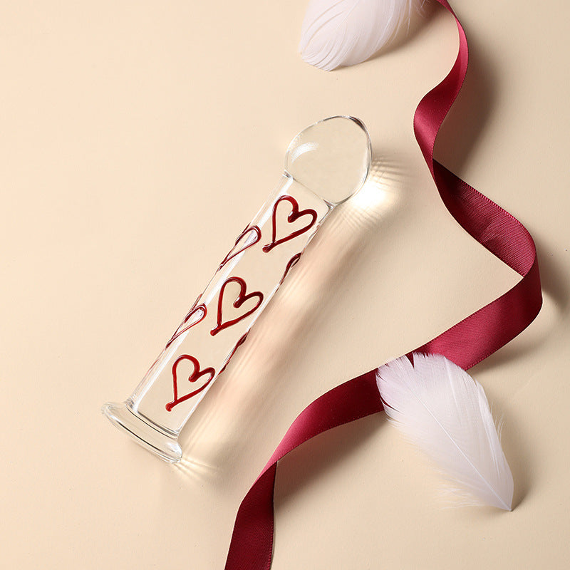 Luxury Glass Dildo with Red Heart Tip – G-Spot & Anal Pleasure Toy - image 5