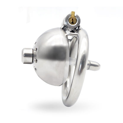 Micro Metal Chastity Cage - 50mm Ring w/ Tube - image 0