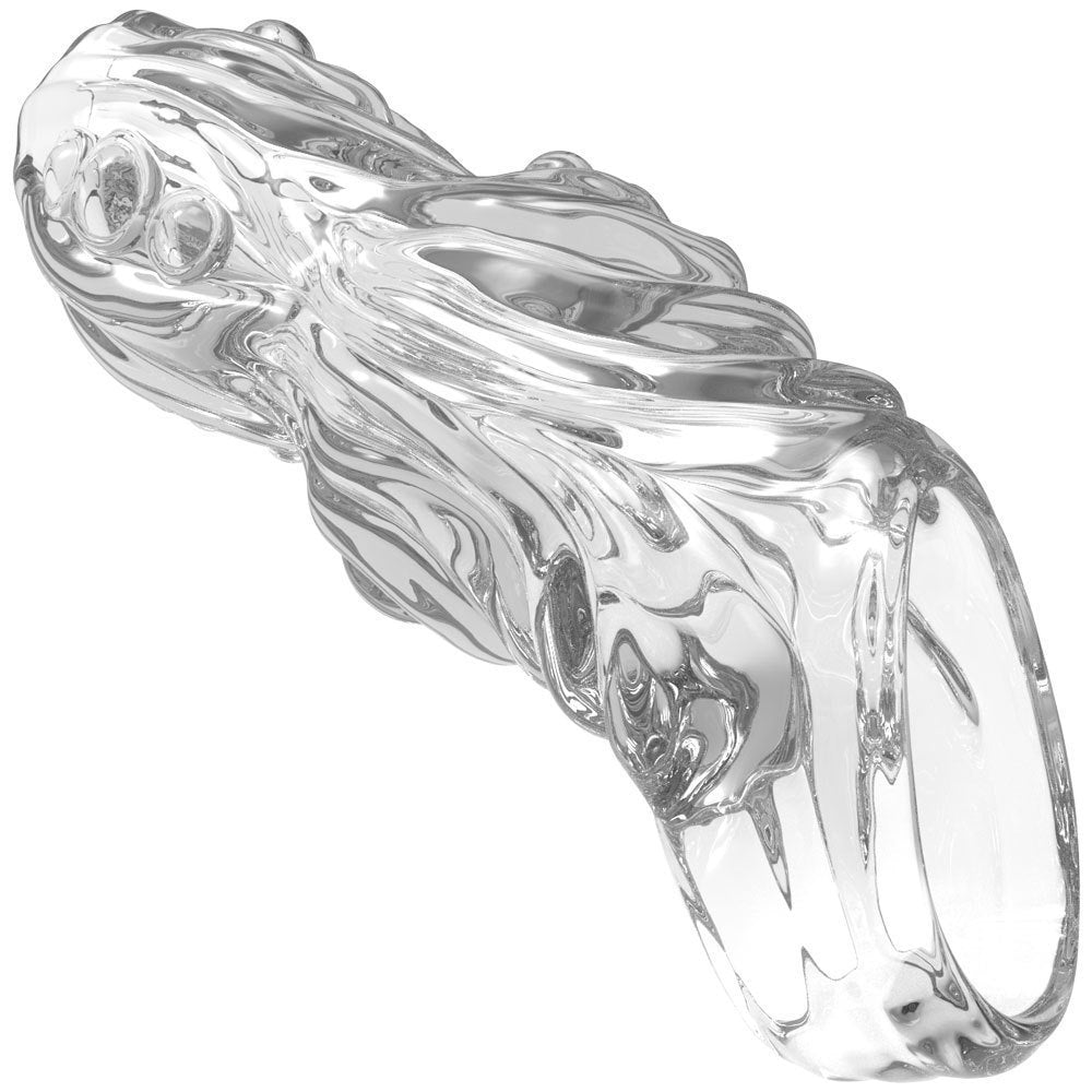 Open Penis Sheath Male Sleeve Girth Reusable Condom Extender-Enlarger-Enhancer - Transparent - image 3