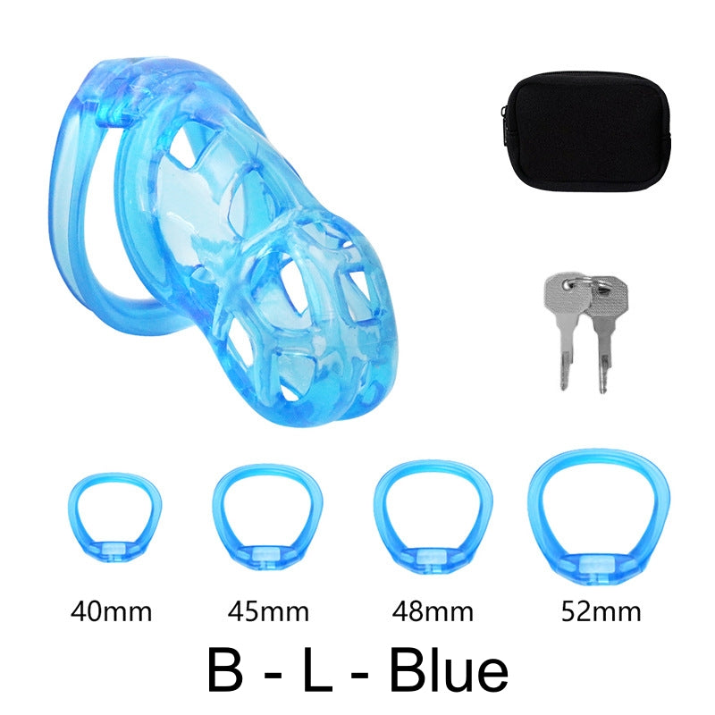 High Quallity TPE Chastity Cage - B - L - Blue - image 9
