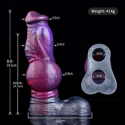 Silicone Cock Sleeve Monster Dragon Big Knot Penis Extender - C - image 6