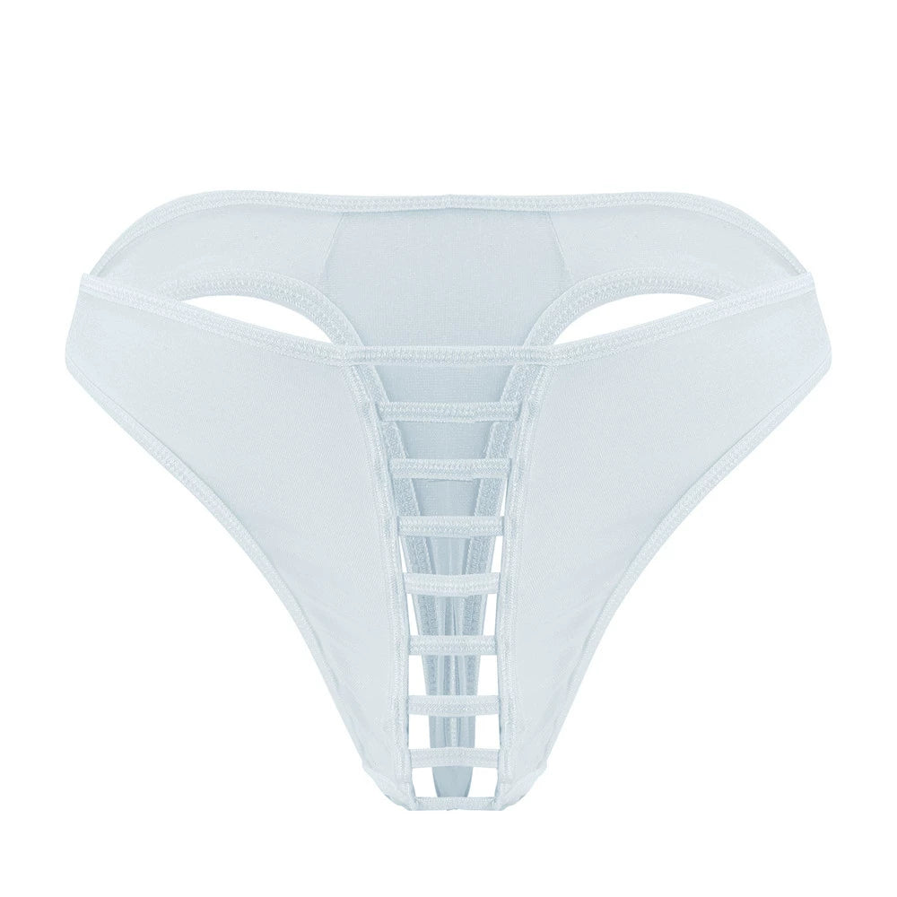 Men's Sexy Spaghetti String Nylon Thong - Light Blue - image 8