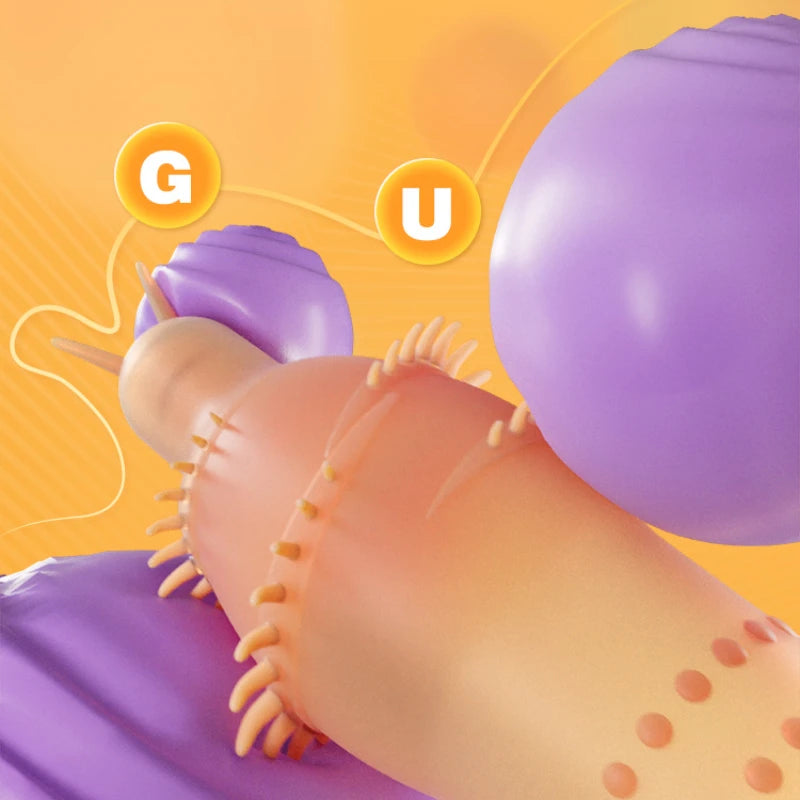 Vibrating Condoms Penis Sleeve Delay Ejaculation Thorn Dot G Spot Cover  - image 3