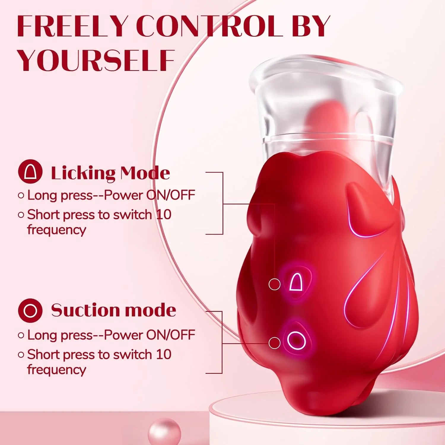 2 In 1 Rose Sucking Toy Clits Vibrators 10 Licking Suction Modes Clitoral Stimulation - image 2