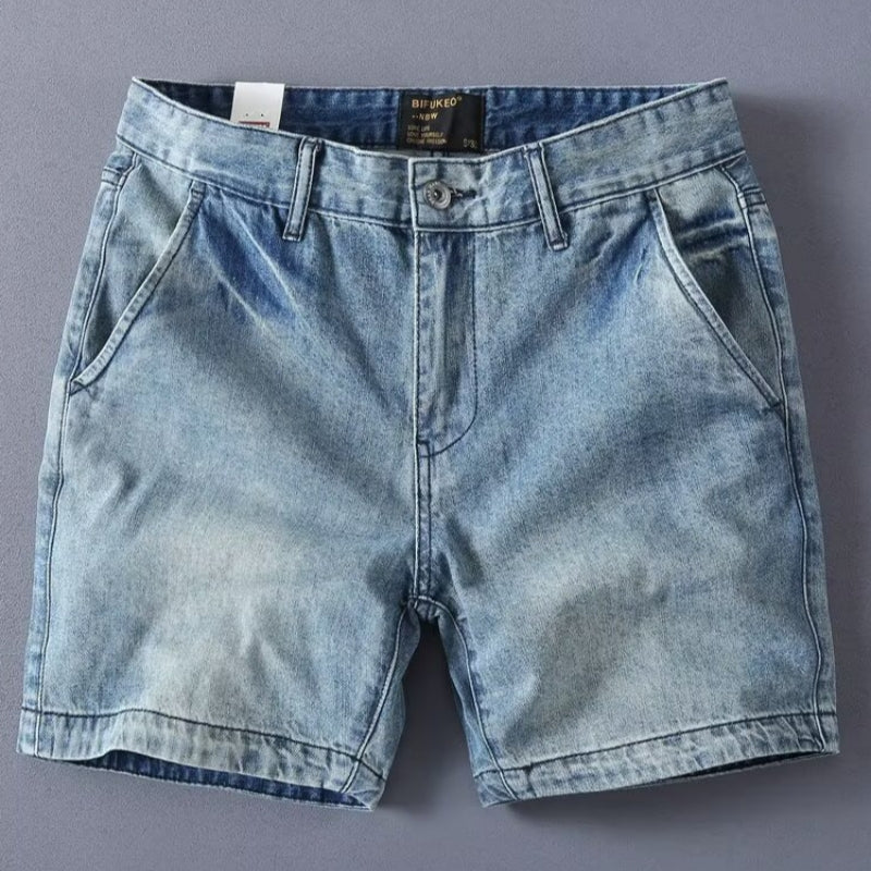 Men's Washed Denim Shorts - Blue - 2XL - image 4