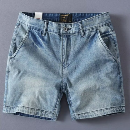 Men's Washed Denim Shorts - Blue - 2XL - image 4