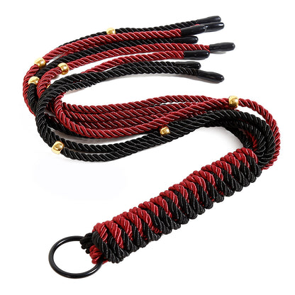Braided Flogger Paddle Slapper SM Training Whip - Black & Red - image 0