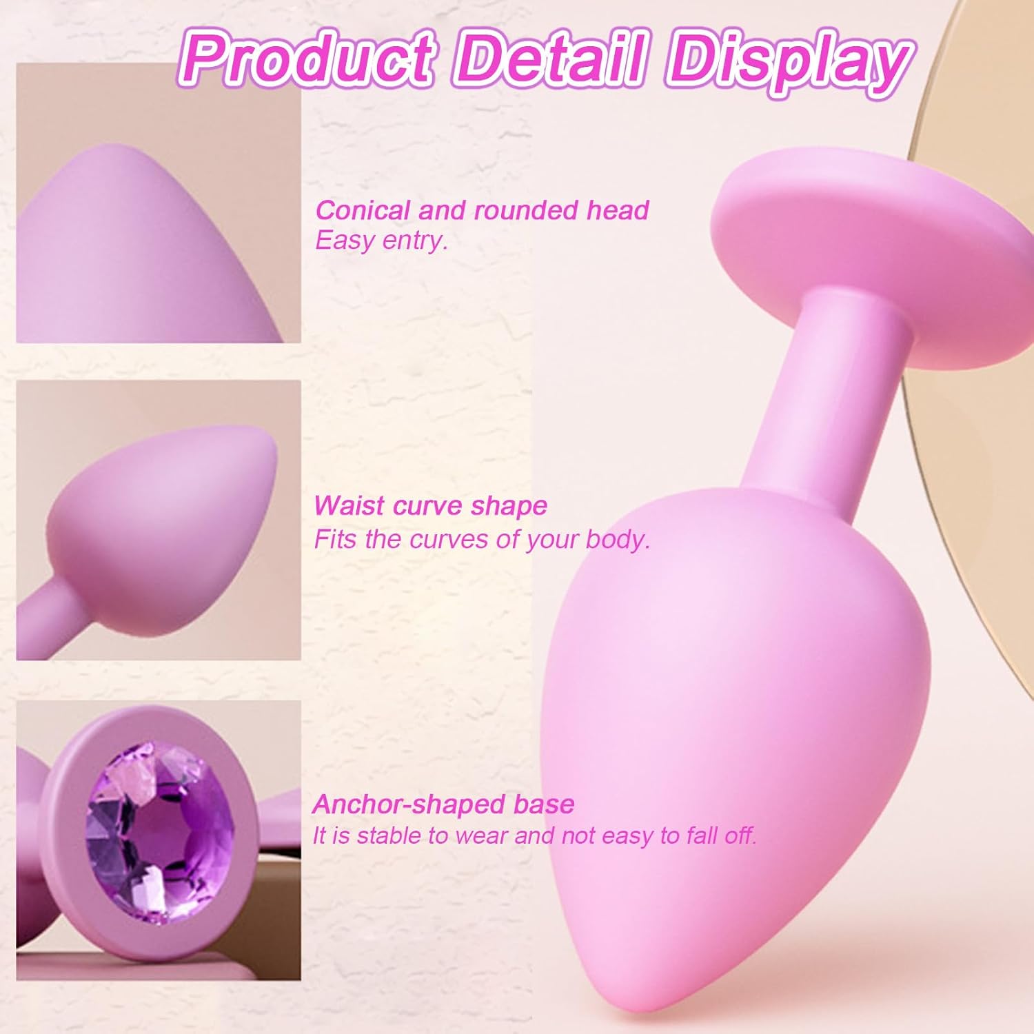 Crystal Diamond Anal Butt Plugs 3 Set - image 2