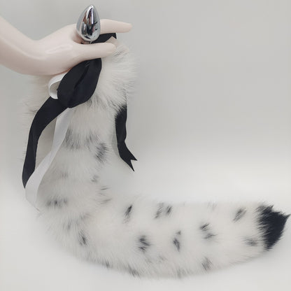 Spotted Color Handmade Detachable Plug Fox Tail - 40cm - image 1