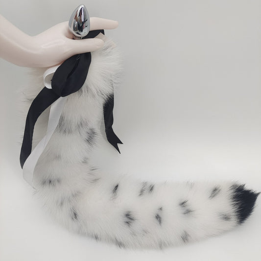 Spotted Color Handmade Detachable Plug Fox Tail - 40cm - image 1