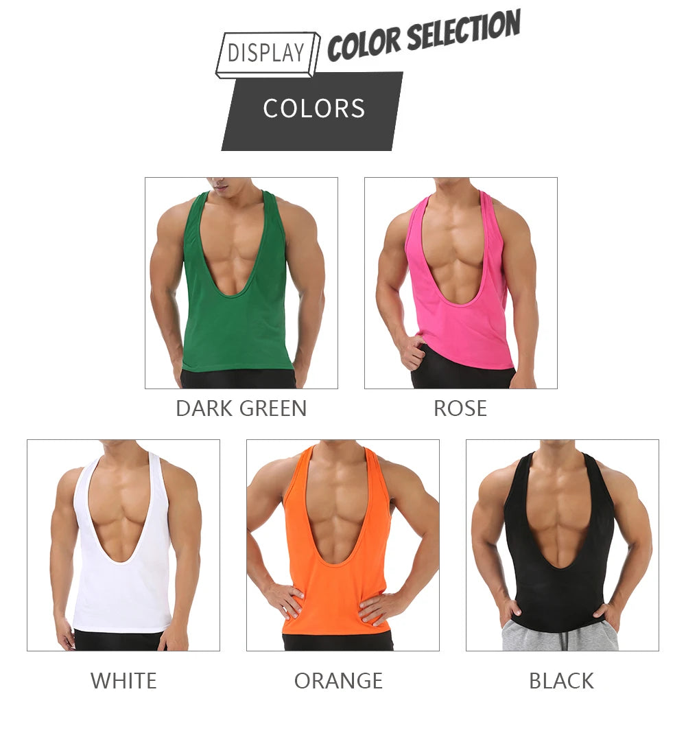 Man Deep V-neck Sexy Sleeveless Tops - image 11