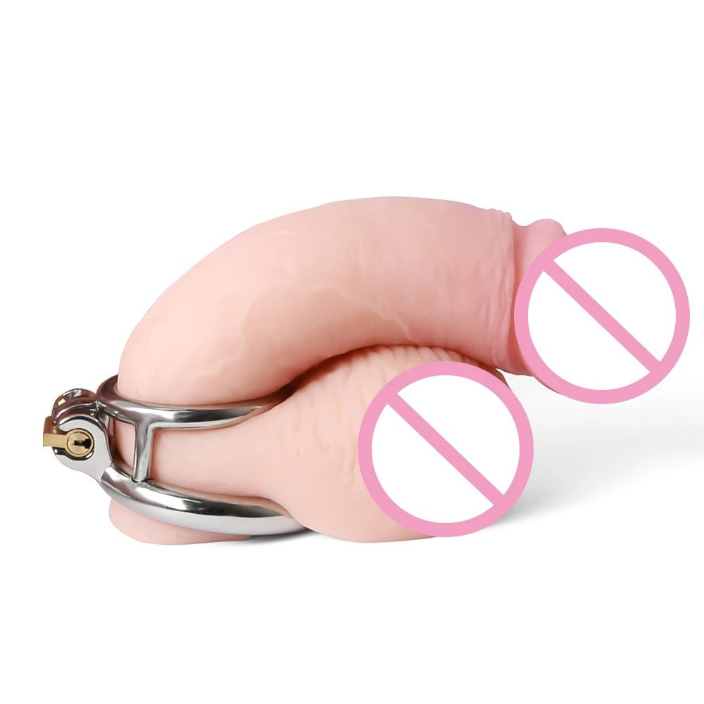 New Stainless Steel Round Chastity Lock Phallus Cage  - image 1