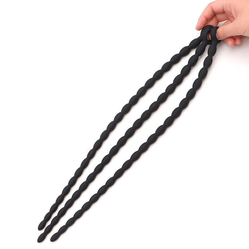 Extra Long Beaded Silicone Urethral Sounds - image 0