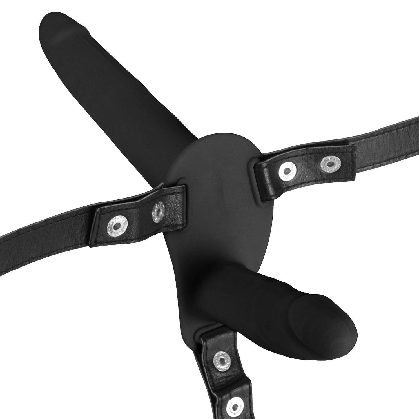 Detachable Silicone Strap-On Harness  Dildo - Black - Plus Size - image 8