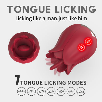 2-in-1 Rose Toy – Clitoral Licking & Vibration  Waterproof & Quiet - image 4