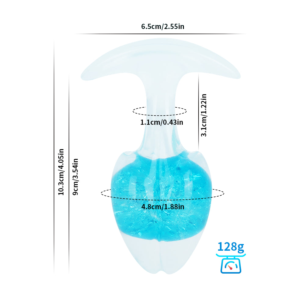 Crystal Vault Glass-Embedded Silicone Plug - Blue - L - image 9