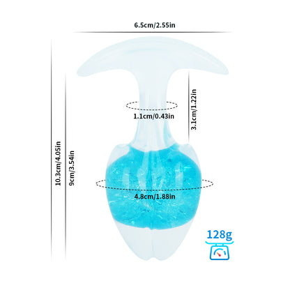 Crystal Vault Glass-Embedded Silicone Plug - Blue - L - image 9