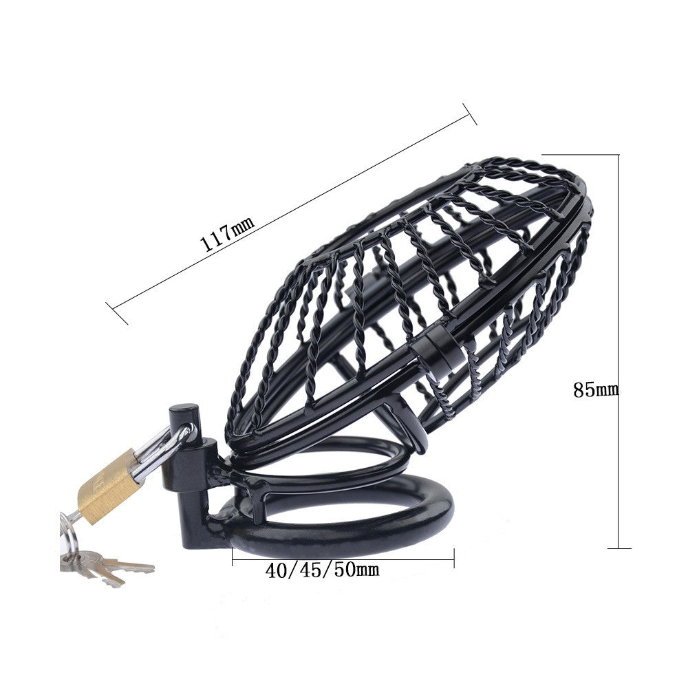 Dark Beaded Metal Chastity Cage Device - image 1
