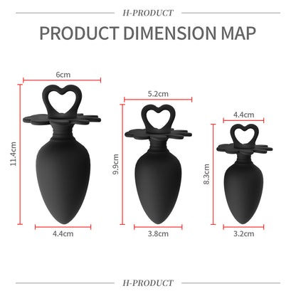 Heart-shaped Loop Silicone Anal Plug  Set - image 2