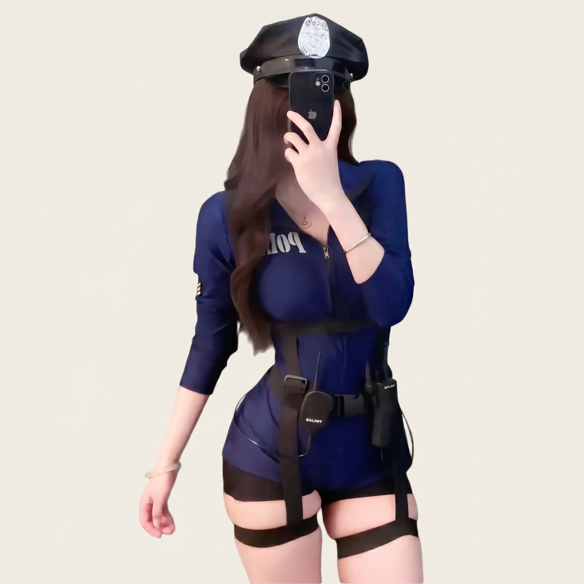 Elegant Officer-style Fitted Police Costume - image 0