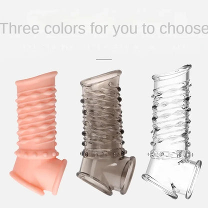 Male Reusable Penis Sleeve Delay Ejaculation Stronger Erection Penis Extender - image 2