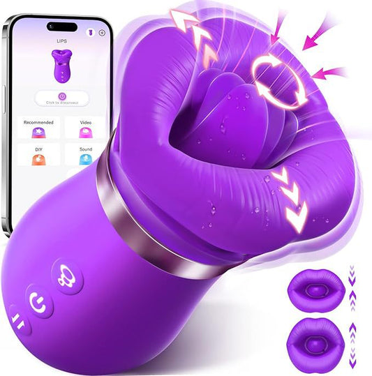 Exquisite Rose Kissing Vibrator - Purple - image 0