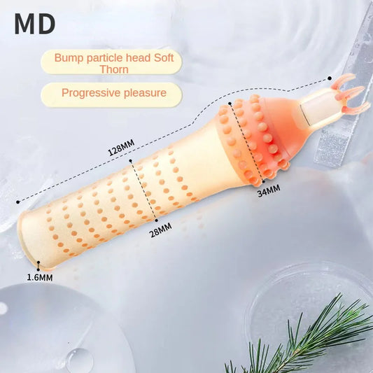 Vibrating Condoms Penis Sleeve Delay Ejaculation Thorn Dot G Spot Cover  - image 1