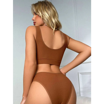 Sheer Lace Lingerie Set for Women – Deep V Teddy with G-String Panties - image 0