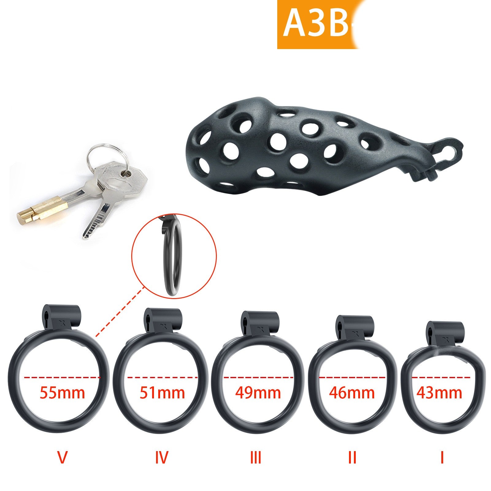 Cobra CB Lock Male Chastity Cage - XXL - Circular Ring - image 4