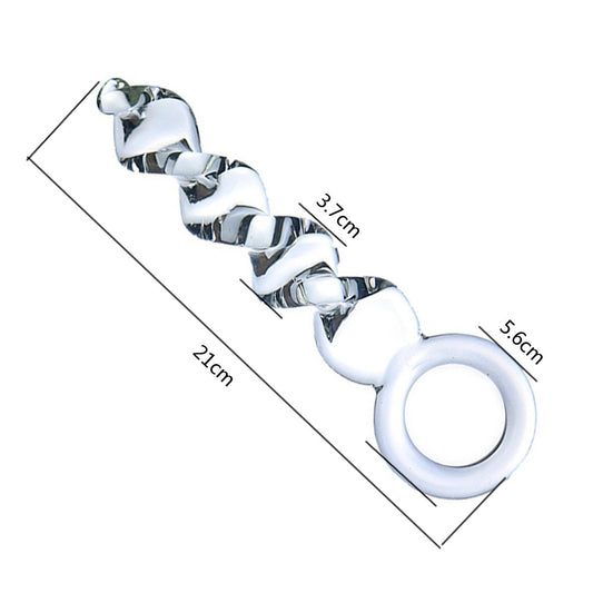 Crystal Touch: Temperature Play Glass Butt Plug - Transparent - image 0