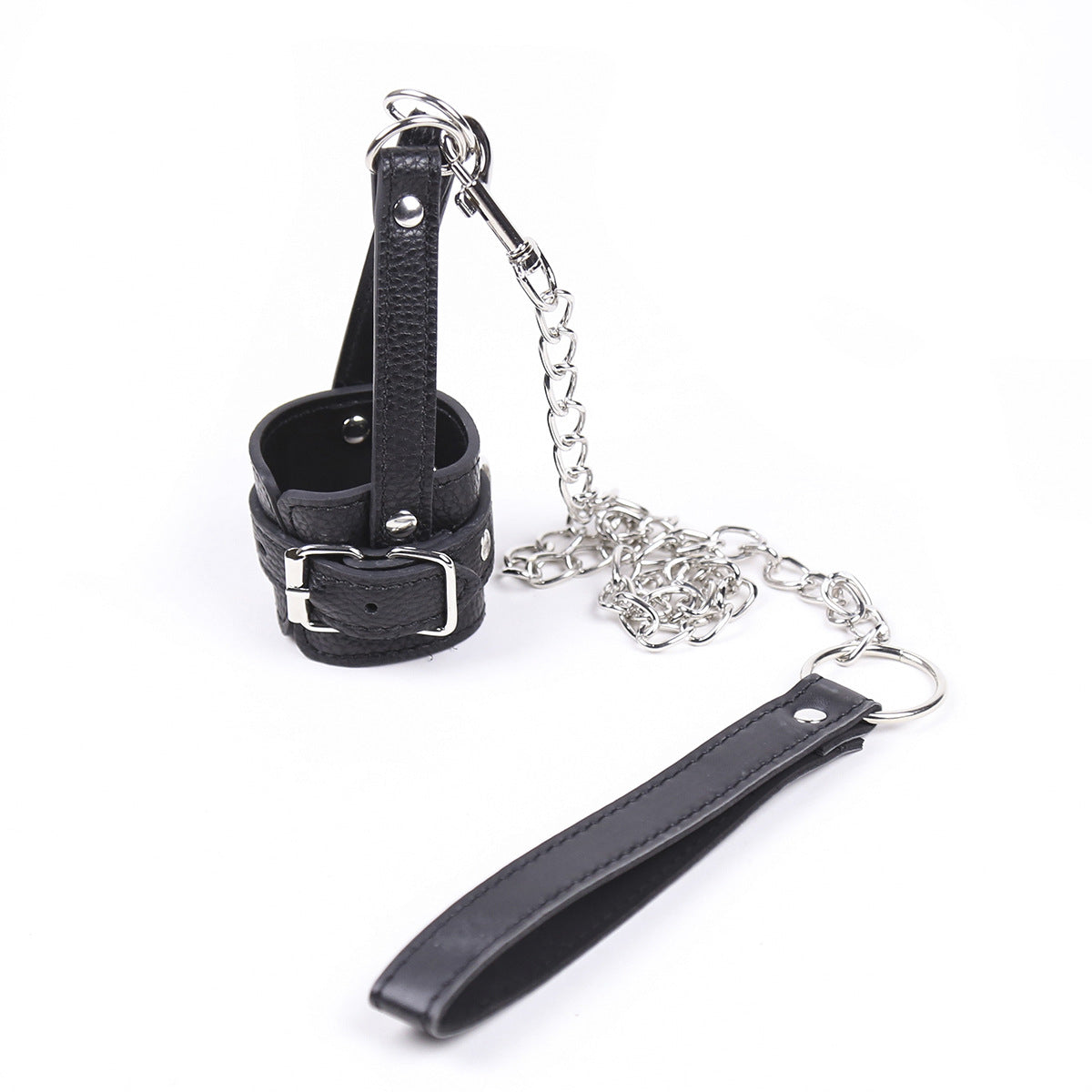 Penis Balls on Leash CBT Bondage  - Black - image 0