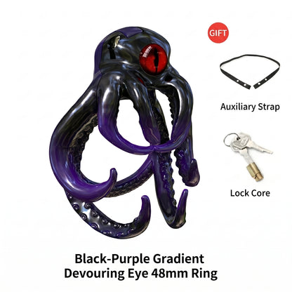 Octopus Kraken Chastity Cage - Black Purple Gradient - 48mm - image 21