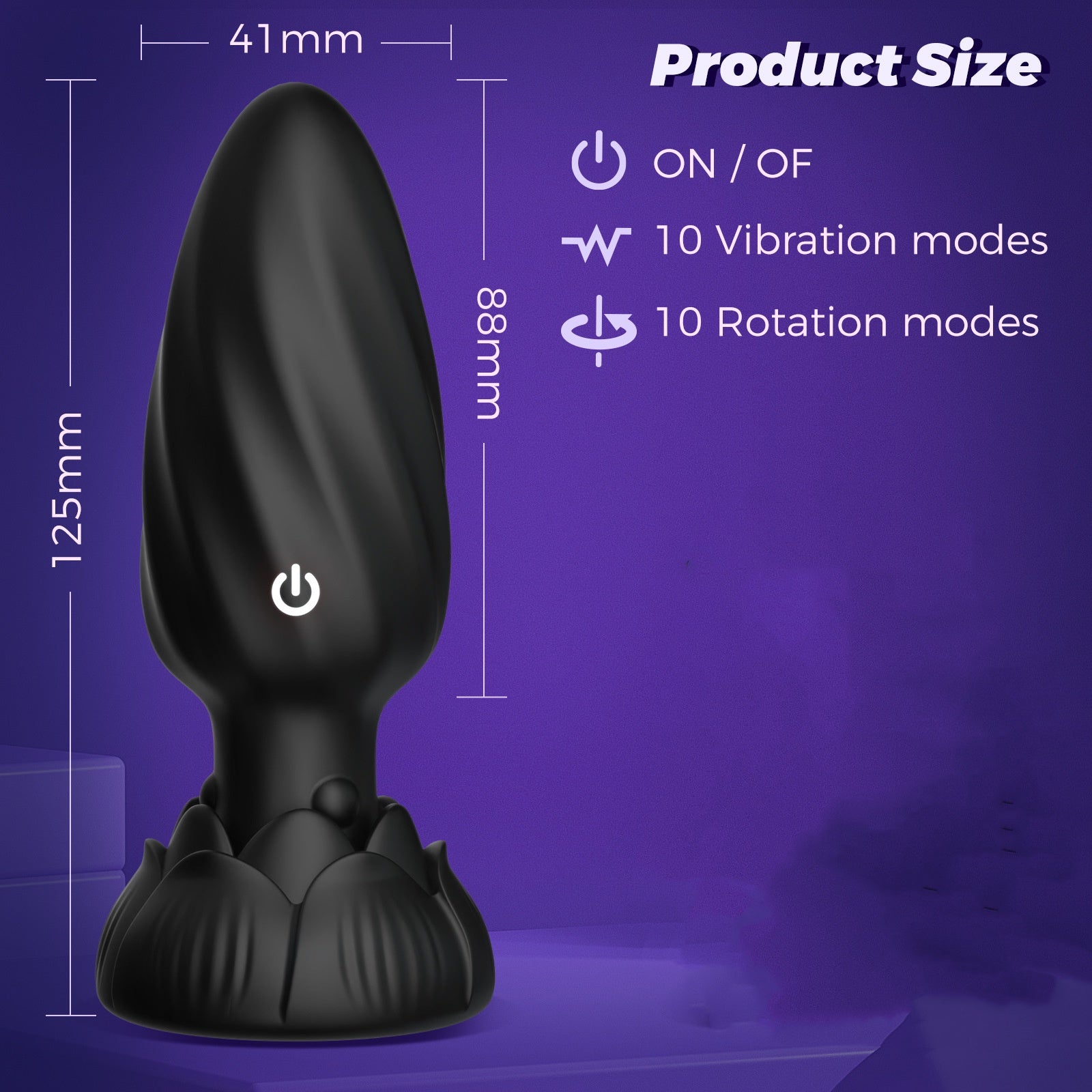 App Control Vibrating Rotating Silicone Butt Plug - image 1