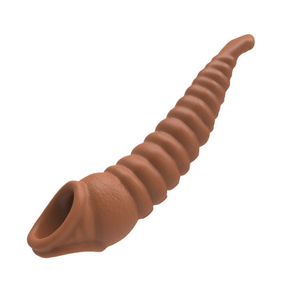 Vibrating Animal Penis Sleeve Sex Toy Reusable Special Condom - Brown elephant - image 8